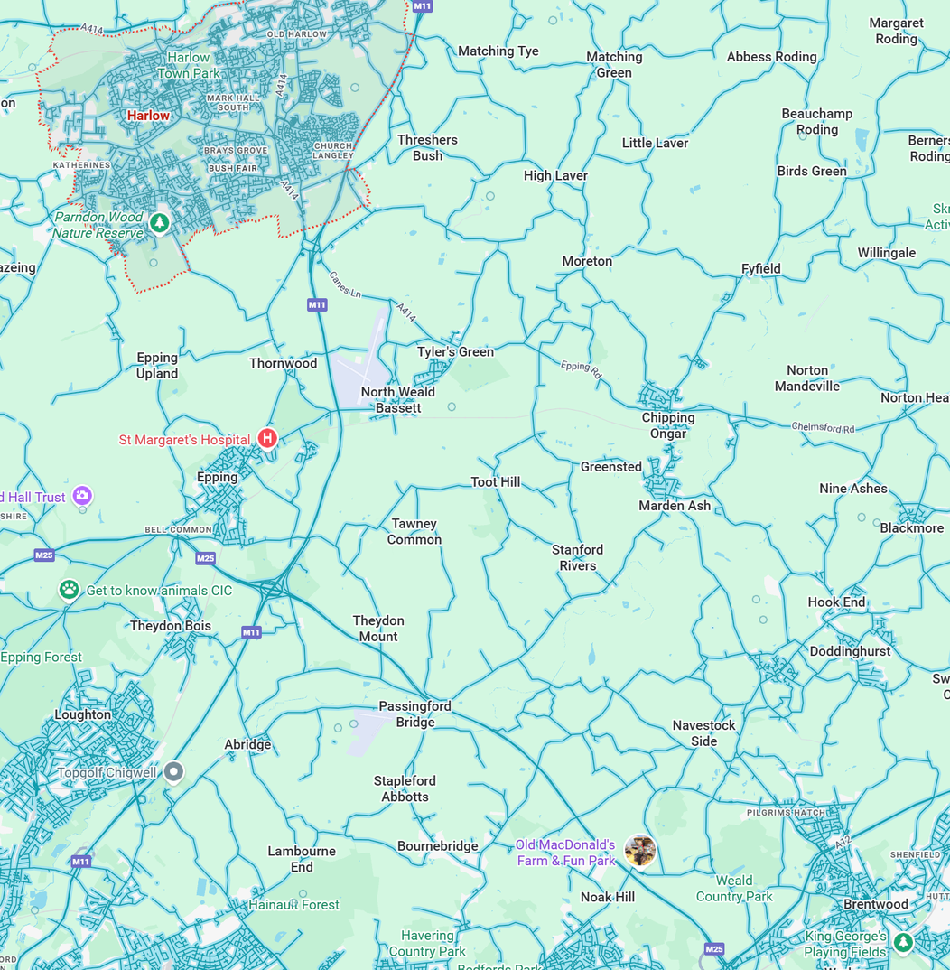 Map illustration of East London coverage